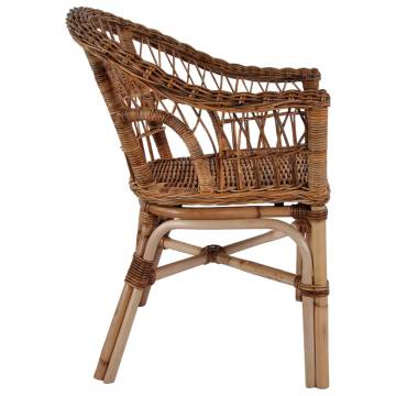 Stylish Outdoor Chair - Natural Rattan in Brown