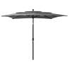 3-Tier Parasol with Aluminium Pole - Anthracite 2.5x2.5 m