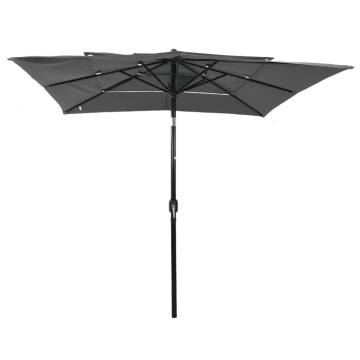 3-Tier Parasol with Aluminium Pole - Anthracite 2.5x2.5 m