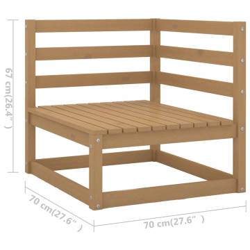 Garden 4-Seater Sofa - Honey Brown Solid Pinewood | HipoMarket