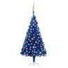 Artificial Pre-lit Christmas Tree with Ball Set Blue 120 cm PVC Colour blue and gold Size 120 x 65 cm Quantity in Package 1 Number of Branch Tips 