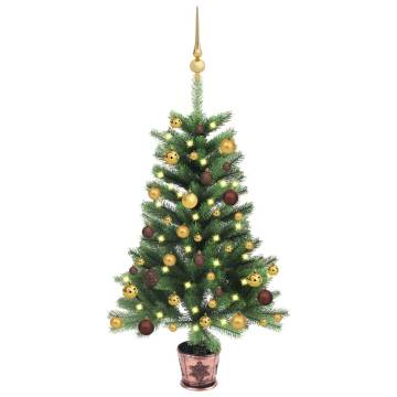 Pre-lit 65 cm Artificial Christmas Tree with Ball Set - Green