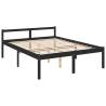 Black King Size Bed Frame 150x200 cm Solid Pine Wood | HipoMarket