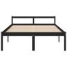 Black King Size Bed Frame 150x200 cm Solid Pine Wood | HipoMarket