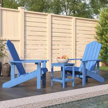 Aqua Blue Garden Adirondack Chairs & Table | HDPE Outdoor Set