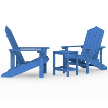 Aqua Blue Garden Adirondack Chairs & Table | HDPE Outdoor Set