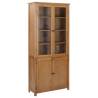 Bookcase with 4 Doors 90x35x200 cm Solid Oak Wood and Glass Quantity in Package 1 Height 200 cm 