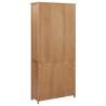 Bookcase with 4 Doors - Solid Oak Wood & Glass Storage Solution