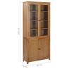 Bookcase with 4 Doors - Solid Oak Wood & Glass Storage Solution