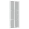 Modern Interior Door 83x201.5 cm - White Matt Glass & Aluminium