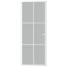 Modern Interior Door 83x201.5 cm - White Matt Glass & Aluminium