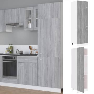 Grey Sonoma Refrigerator Cabinet | 60x57x207 cm | Storage Solution