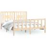 Bed Frame with Headboard - Solid Pine Wood King Size 150x200 cm