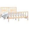 Bed Frame with Headboard - Solid Pine Wood King Size 150x200 cm