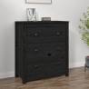 Sideboard Black 70x35x80 cm Solid Wood Pine Colour black Quantity in Package 1 Model 3 drawer sideboard 