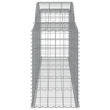 Arched Gabion Baskets - 2 pcs Galvanised Iron for Outdoor Decor