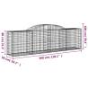 Arched Gabion Baskets - 2 pcs Galvanised Iron for Outdoor Decor