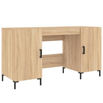 Elegant Sonoma Oak Desk - 140x50x75 cm Engineered Wood