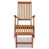 Comfortable Outdoor Deck Chair with Footrest - Acacia Wood