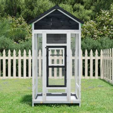 Bird House Grey 91.5x53x170 cm | Solid Wood Pine Aviary