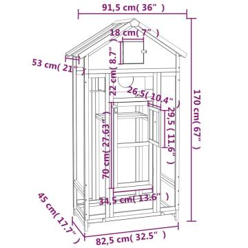 Bird House Grey 91.5x53x170 cm | Solid Wood Pine Aviary