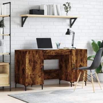 Elegant Smoked Oak Desk 140x50 cm for Stylish Workspaces