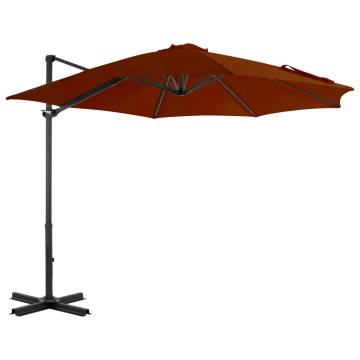 Terracotta Cantilever Umbrella with Aluminium Pole - 300 cm