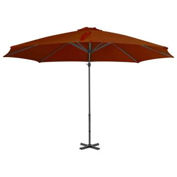 Terracotta Cantilever Umbrella with Aluminium Pole - 300 cm