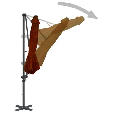 Terracotta Cantilever Umbrella with Aluminium Pole - 300 cm