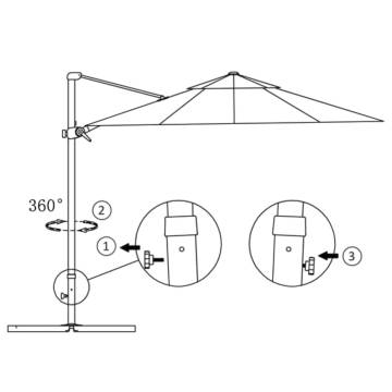 Terracotta Cantilever Umbrella with Aluminium Pole - 300 cm