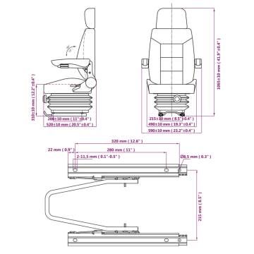 Comfortable Tractor Seat with Suspension - Hipo Market