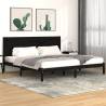 Bed Frame Black Solid Wood Pine 200x200 cm Colour black Size 200 x 200 cm 