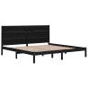 Black Solid Wood Pine Bed Frame 200x200 cm | HipoMarket