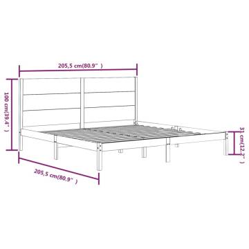 Black Solid Wood Pine Bed Frame 200x200 cm | HipoMarket