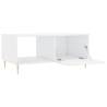 Elegant High Gloss White Coffee Table - 90x50x40 cm