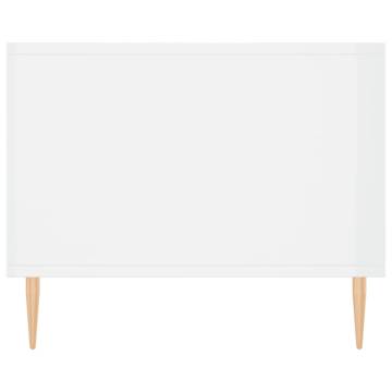 Elegant High Gloss White Coffee Table - 90x50x40 cm