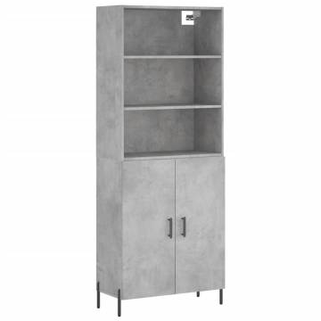 Stylish Highboard Concrete Grey - 69.5x34x180 cm | HipoMarket