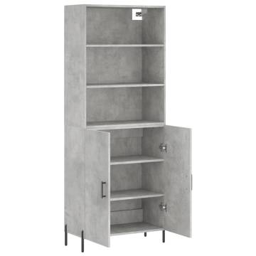 Stylish Highboard Concrete Grey - 69.5x34x180 cm | HipoMarket