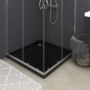 Square ABS Shower Base Tray Black 80x80 cm | Hipo Market