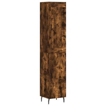 Stylish Highboard in Smoked Oak - 34.5x34x180 cm