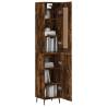 Stylish Highboard in Smoked Oak - 34.5x34x180 cm