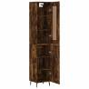 Stylish Highboard in Smoked Oak - 34.5x34x180 cm