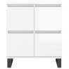 High Gloss White Engineered Wood Sideboards - 3 Piece Set