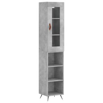 Stylish Highboard Concrete Grey - 34.5x34x180 cm | Hipomarket