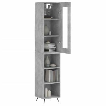 Stylish Highboard Concrete Grey - 34.5x34x180 cm | Hipomarket