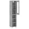 Stylish Highboard Concrete Grey - 34.5x34x180 cm | Hipomarket