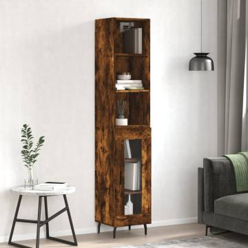 Elegant Smoked Oak Highboard - Stylish Storage Solution