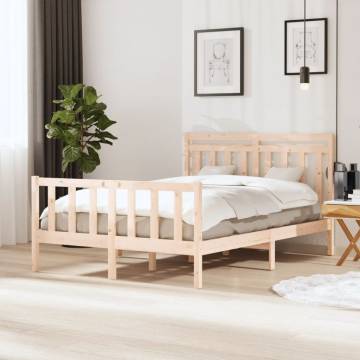 Solid Wood Bed Frame 140x200 cm - Durable & Stylish Design