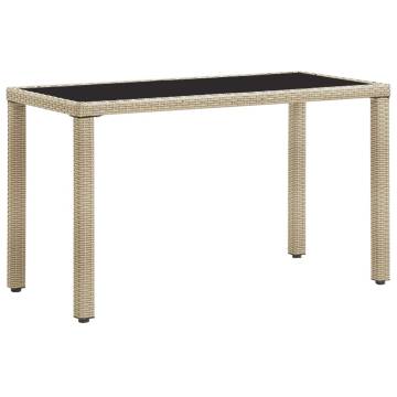 Stylish Beige Garden Table - 123x60 cm Poly Rattan