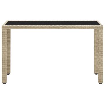 Stylish Beige Garden Table - 123x60 cm Poly Rattan